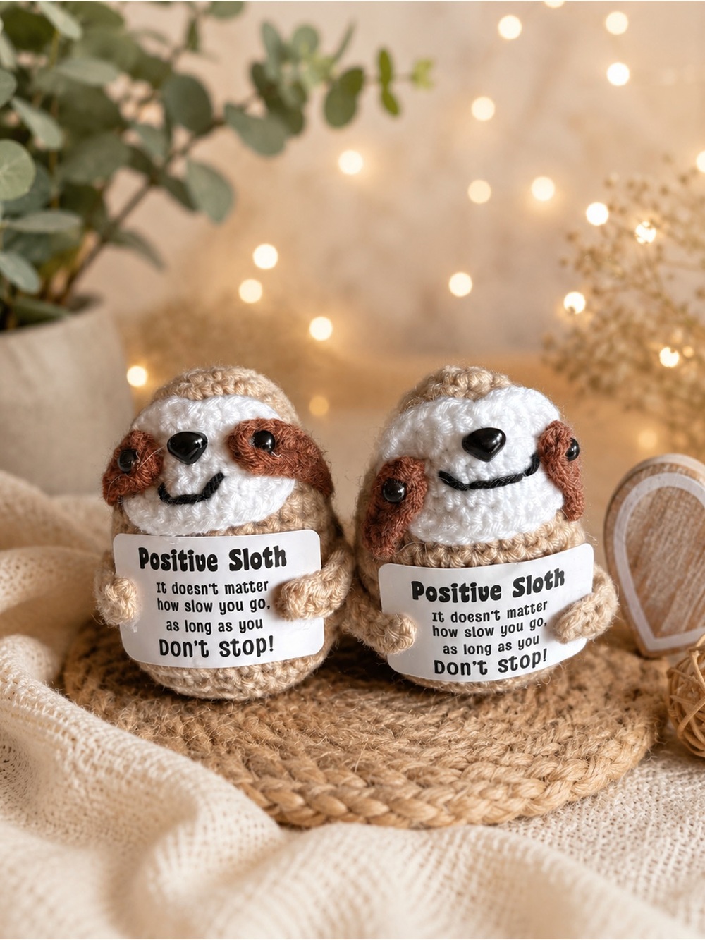 2pc Positive Sloth Crochet